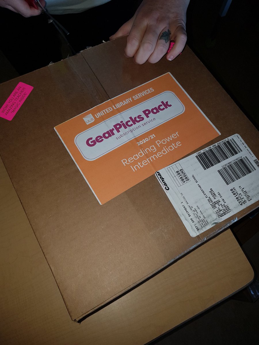 ElliotLibrary's tweet image. We were VERY excited to get our boxes today (one more tomorrow)! We had to hide them from the rest of the staff until we had a chance to unbox!  Thank you for all of the beautiful books and resources @AdrienneGear  from the Crofton Elementary staff and students. @becky_greenhow
