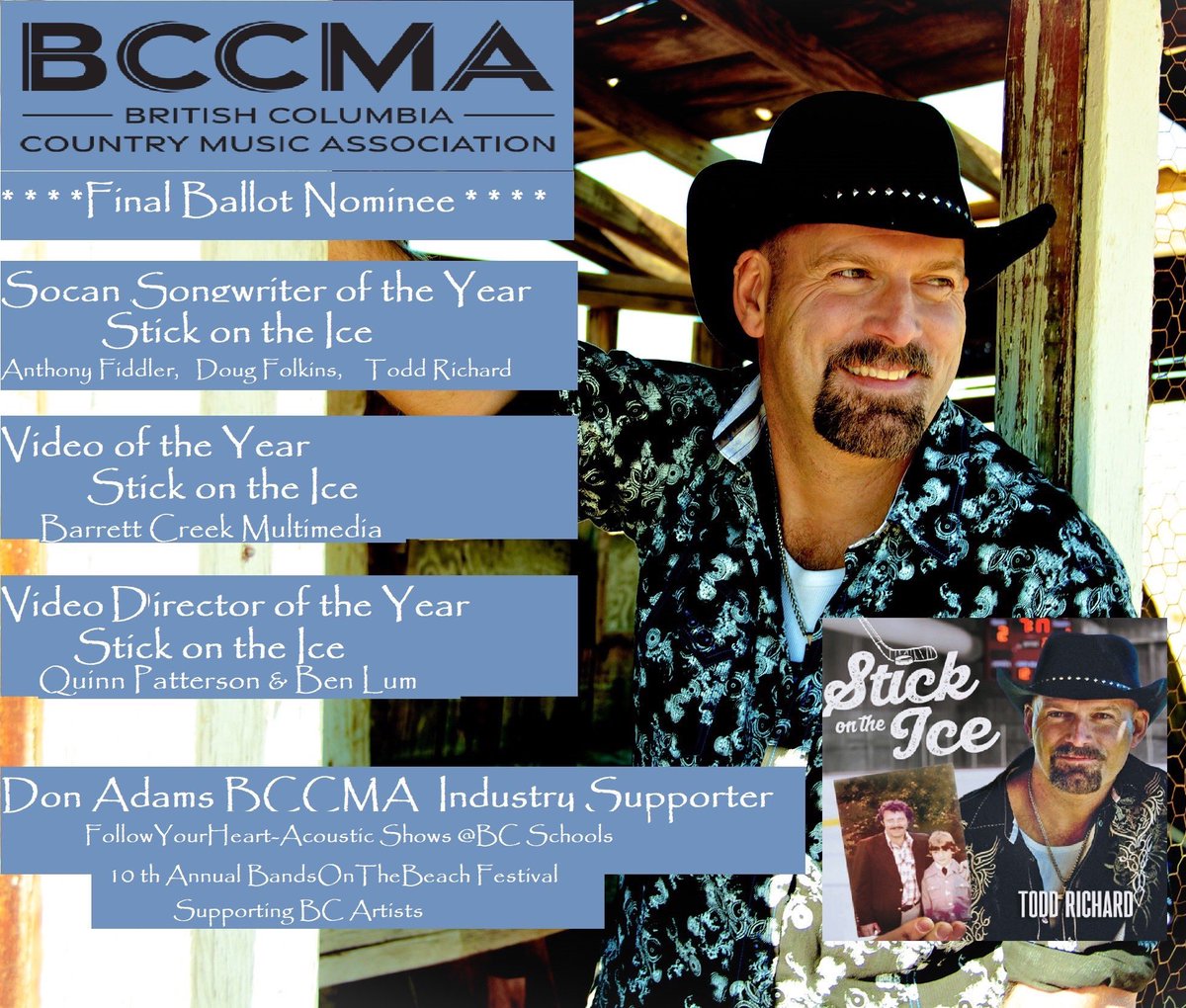 Written many songs about my Dad, but taking actual words my he said to me every time we said goodbye &amp; co-writing this song w/ <a href="/AnthonyFiddler/">Anthony Fiddler</a> <a href="/dougfolkins/">Doug Folkins</a> could not be more special. Thankyou <a href="/BCCMA/">BCCMA</a> voting us to Final ballot for Socan Songwriters, Video &amp; VideoDirector