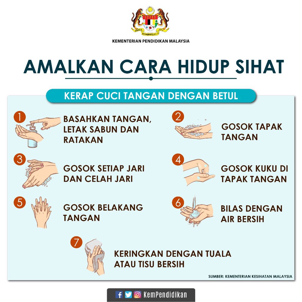 KPM on Twitter "Untuk memastikan tangan anda sentiasa bersih dari