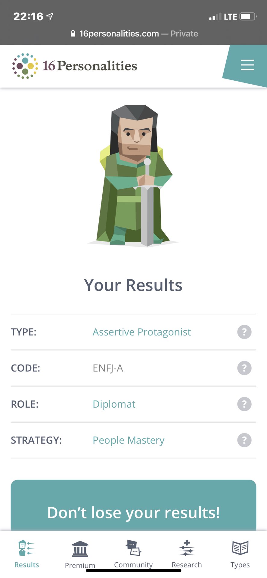 Leneisha R Sur Twitter What S Your Personality Type I M An Assertive Protagonist Enfj A Mind 60 Extroverted Energy 64 Intuitive Nature 60 Feeling Tactics 78 Judging Identity 60 Assertive Role Diplomat