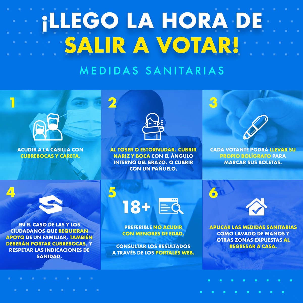 ⚠️Este 18 de Octubre tenemos una cita para pintar #Coahuila e #Hidalgo de azul.
Te dejamos una serie de recomendaciones para poder asistir a votar🗳 https://t.co/bZHfO9tr7h
