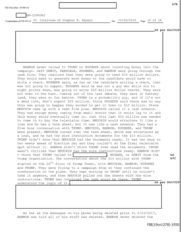 Here are some 302s we cited in our story. Steve Bannon on the $10M loan. 2 other unnamed witnesses about Egypt connections.