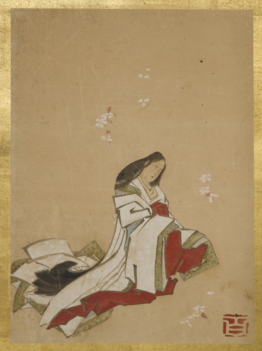 小野小町の額　肉筆　在銘 毎日北斎】 葛飾戴斗期、最後にご紹介するのは肉筆屏風。 「七小町」と