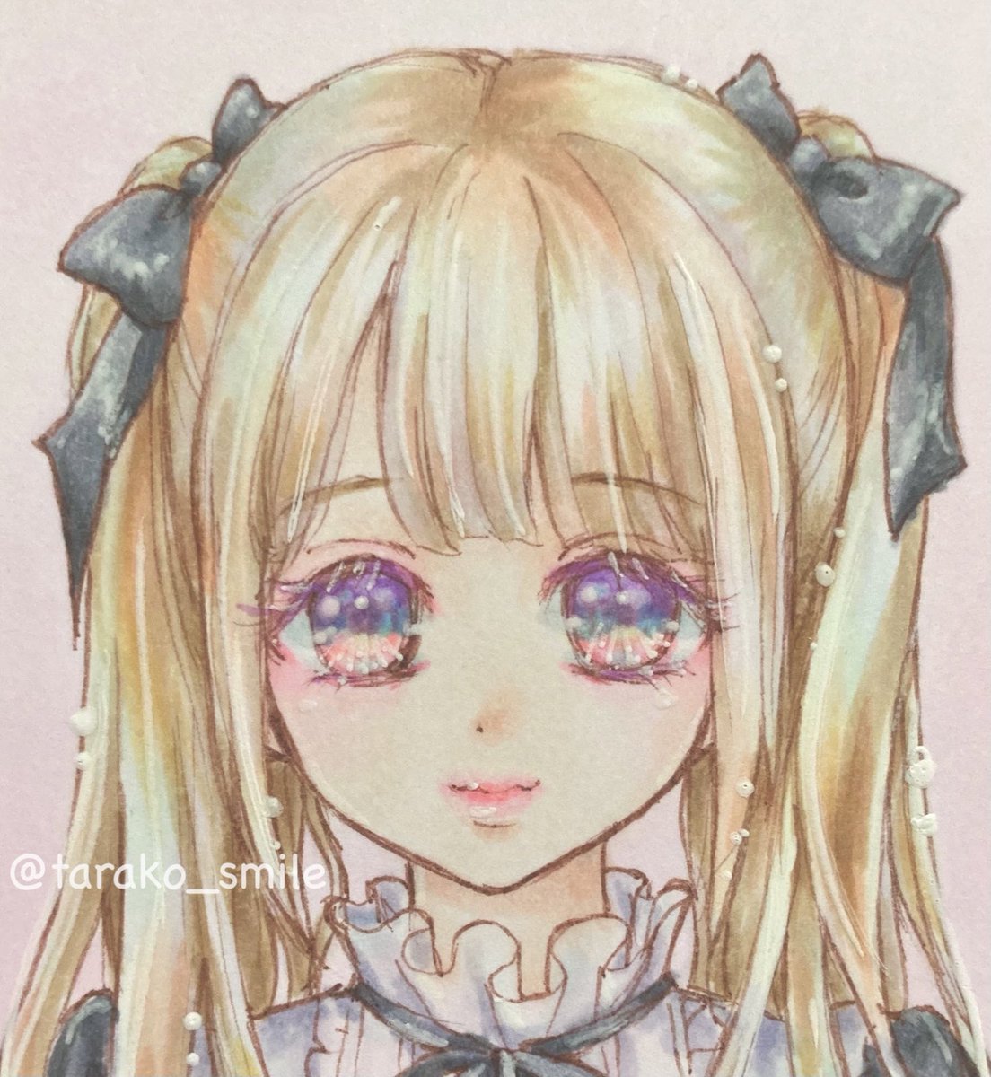 地雷メイク風の女の子 もっと地雷メイクになる予定だったのですが タラコのイラスト