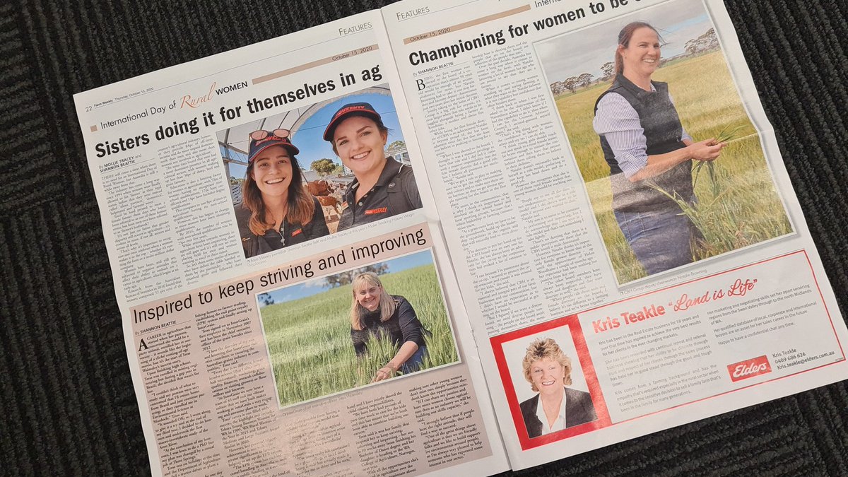 ShannonBeattie2's tweet image. 9 pages of gloss in @farmweekly for International Day of Rural Women! So proud to be highlight some of the incredible women who work in the ag industry 🌾