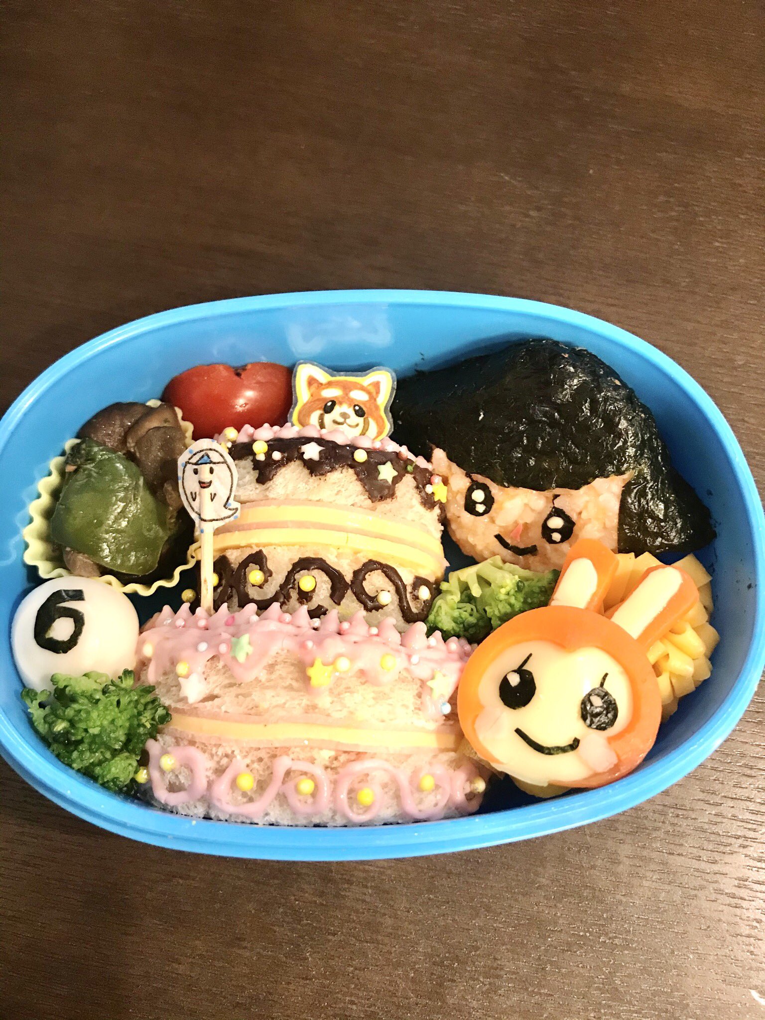 ちた 7 16 時 Minne水入りヨーヨー再販 今日は娘の誕生日 日本平動物園に遠足 誕生日弁当作りました 動物園のキャラクターレッパー君と どうぶつの森での娘のキャラクター 大好きなお友達のリリアンちゃん 肌色おにぎりとリリアンちゃんの