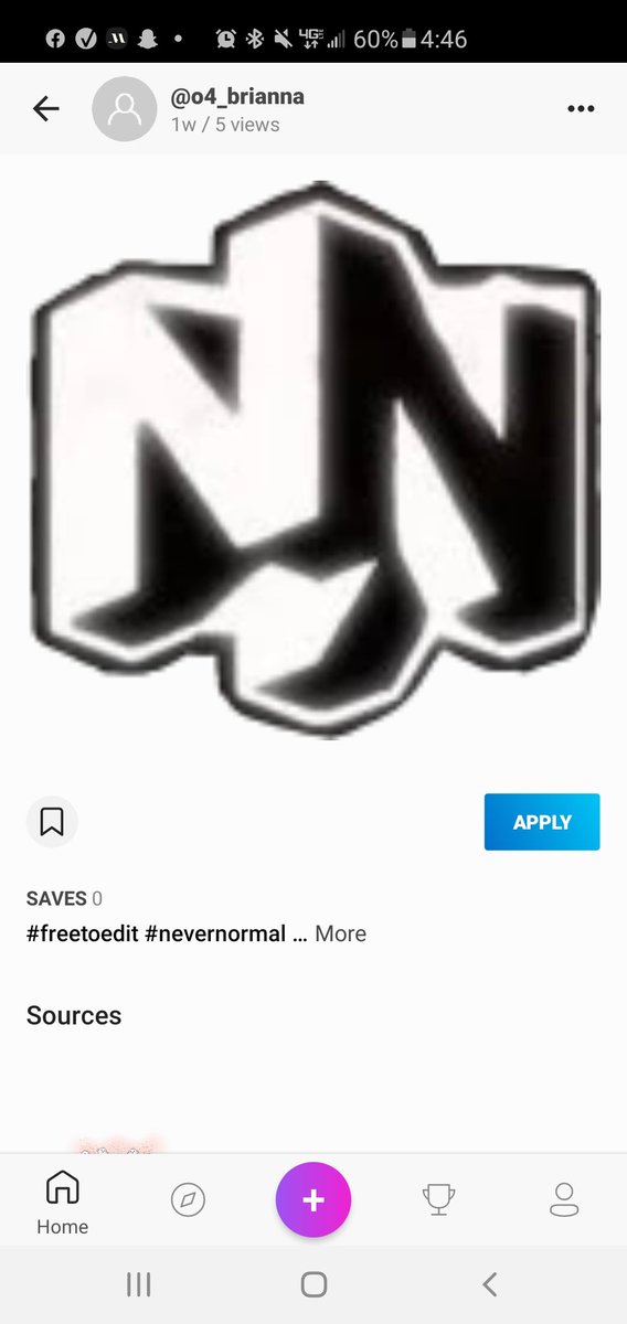 so realizing that someone could've cut the logo out and posted them as stickers on picsart, I checked by searching "never normal" and lone behold there's the logo... the logo that was probably one of the most time consuming to make because yes I made that one, I traced it +