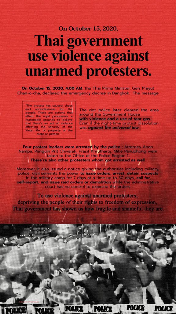 BlockBClubTH's tweet image. PLEASE RE TWEET 
WE NEED YOUR HELP! 
What’s happening in thailand
เราไม่สนับสนุนการใช้ความรุนแรงกับประชาชน และการสลายการชุมนุมที่ผิดหลักสากล 
#ม๊อบ14ตุลา