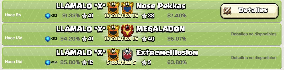 Después de una CWL con pleno de victorias en nuestro clan secundario, volvemos a las guerras normales aumentando la racha en una más vs Nose Pekkas.

¡Seguimos!

#ClashofClans #ClashOn