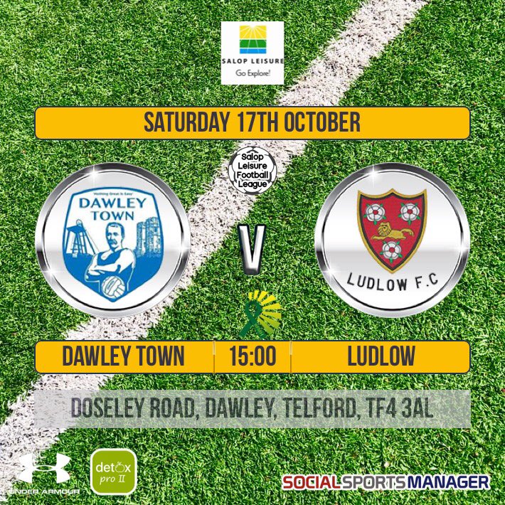 Ludlow Town FC (@ludlowfc) on Twitter photo ๐จ NEXT GAME:
Itโs 1st v 2nd this weekend as we travel away to unbeaten league favourites Dawley in what will be a very tough test. Away support welcome!
-
๐ Sat 17th Oct
โฐ 3pm KO
๐ <a href="/DawleyTownFC/">Dawley Town FC</a> (A)
๐ SLPL
๐ Doseley Rd, Dawley TF4 3AL
๐ฆ CV-19 rules apply
#LudlowFC ๐ดโซ๏ธ ๐จ NEXT GAME:
Itโs 1st v 2nd this weekend as we travel away to unbeaten league favourites Dawley in what will be a very tough test. Away support welcome!
-
๐ Sat 17th Oct
โฐ 3pm KO
๐ <a href="/DawleyTownFC/">Dawley Town FC</a> (A)
๐ SLPL
๐ Doseley Rd, Dawley TF4 3AL
๐ฆ CV-19 rules apply
#LudlowFC ๐ดโซ๏ธ