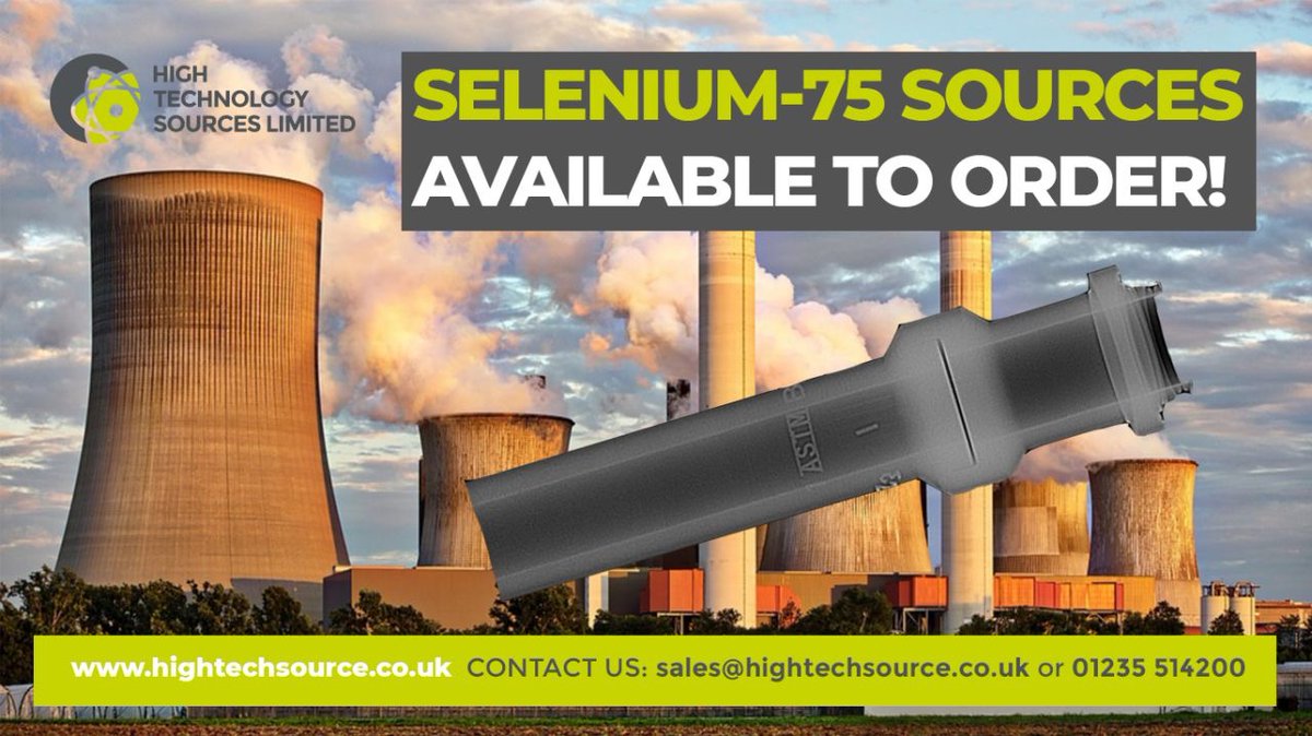 whichndt's tweet photo. Do you have any Selenium-75 source requirements?

High Technology Sources Limited (HTSL) have a wide range of sources activities available!

For more information please contact sales@hightechsource.co.uk 

#htsl #ndt #isotopes #nondestructivetesting #radiograpy #whichndt https://t.co/GM3SXyV4D9
