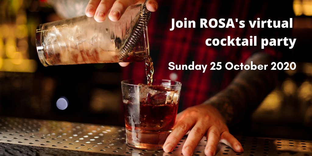 It's cocktail hour! We'll be closing #ROSACon2020 with a bang: a virtual cocktail party in which a professional mixologist will teach us how to make our own romance-inspired cocktails. Sign up now at rosacon.co.za to share in the fun.