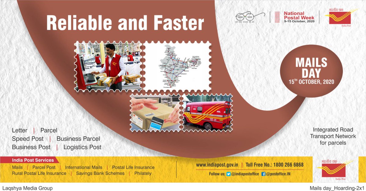 IndiaPostOffice's tweet photo. भारतीय डाक मेल दिवस।
India Post Mails Day.
#NationalPostalWeek2020
#MyPostIndiaPost
#MailsDay https://t.co/Mmt99GYYz9