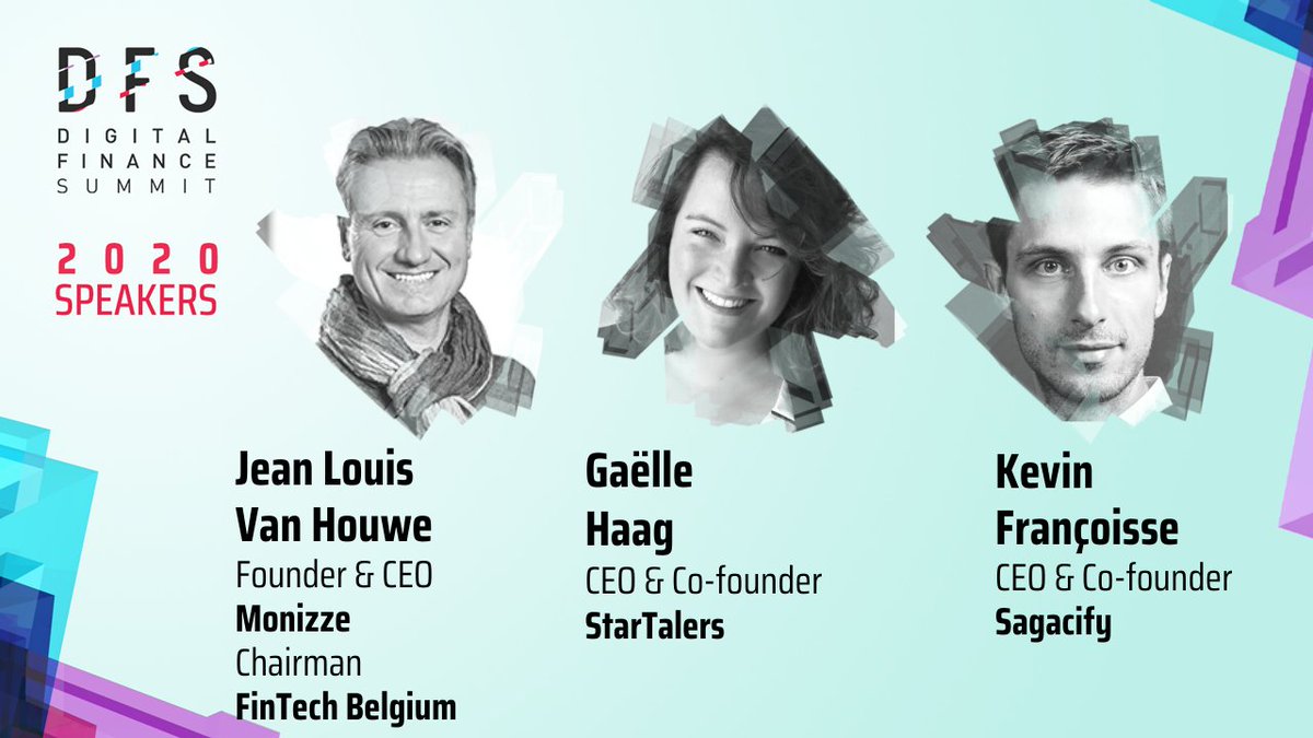 Meet our new speakers: <a href="/jlvanhouwe/">jean-louis van houwe</a> - CEO and Founder of <a href="/UpMonizze/">Monizze</a> and FINTECH BELGIUM Chairman, <a href="/haag_gaelle/">Gaelle Haag</a> - CEO and Co-founder of @star_talers and <a href="/kfrancoi/">Kevin Françoisse</a> - CEO and Co-founder of <a href="/Sagacify/">Sagacify</a>.
Register here 👉: bit.ly/33Q0YG2
#DFS2020