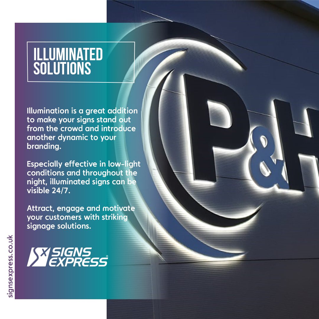 sx_cardiff's tweet photo. Make your business stand out, day and night with Illuminated Solutions! Illuminated signs are a great way to attract and engage customers. For a quote, call Signs Express Cardiff on 02920 540001 Today! #signage https://t.co/hH9V6S3F71