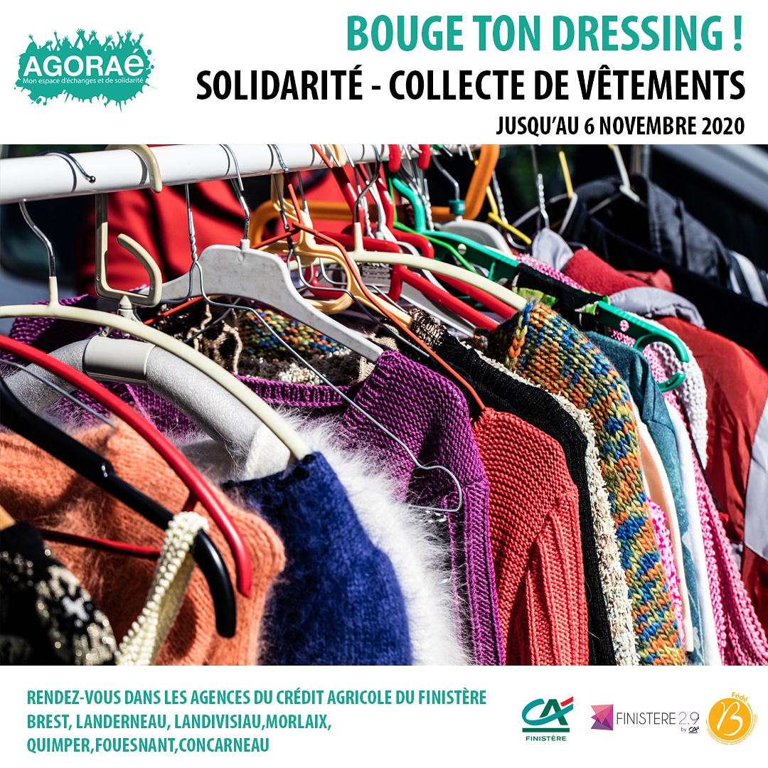 La 2ème édition de Bouge Ton Dressing arrive à grands pas et il y aura encore plus de vêtements que l'année dernière ! 🧥 👟 Cette année avec @FINISTERE2PT9, des points de collecte sont installés dans les agences #CréditAgricole du Finistère jusqu'au 6/11 🔥