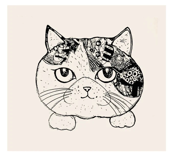#イラスト好きな人と繋がりたい  #絵描きさんと繋がりたい #イラスト #絵猫の銅版画の下図 