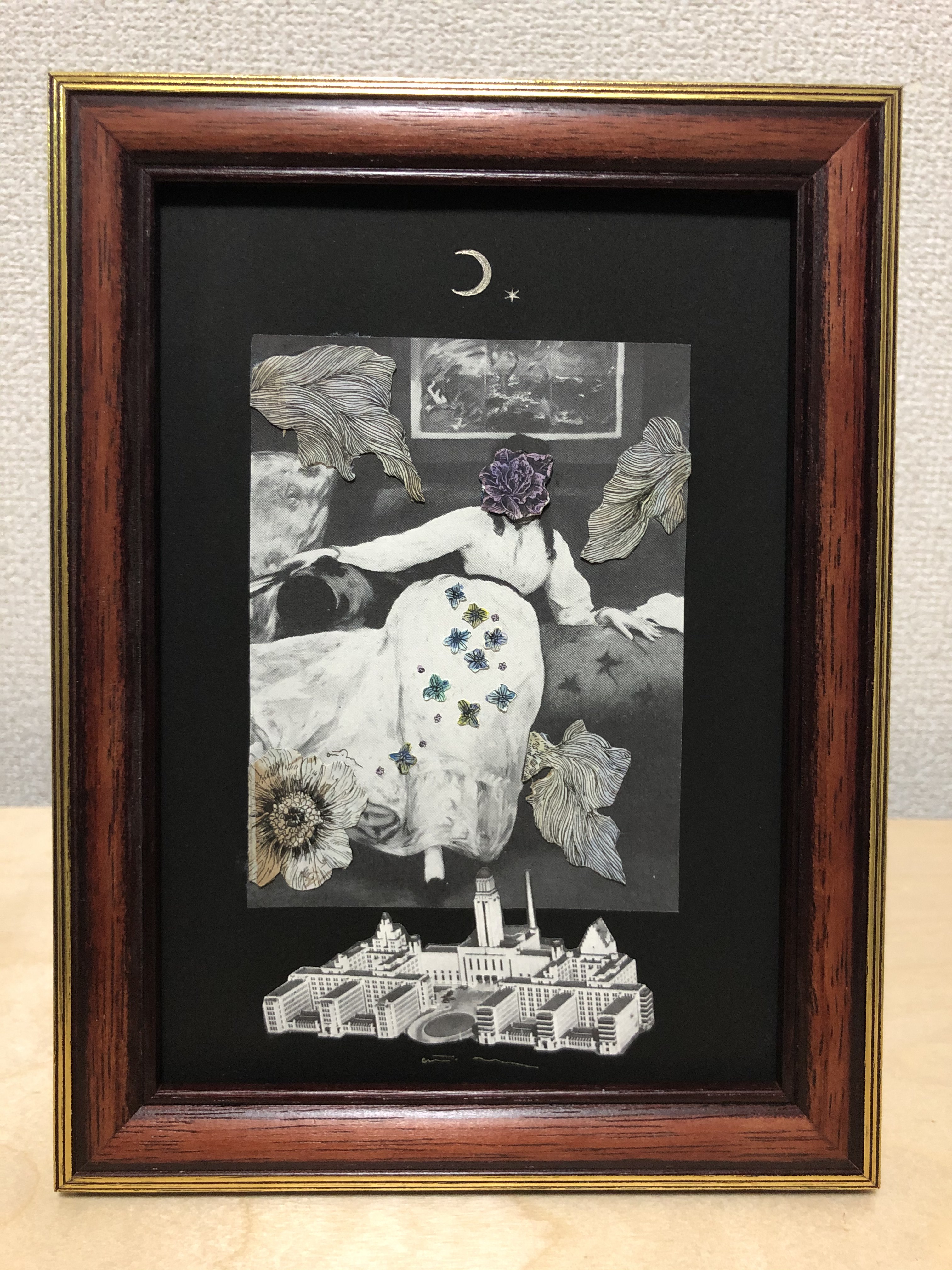 メール便送料無料対応可】 内田英湖 作 画題「岩船寺宵桜 京都」 絵画