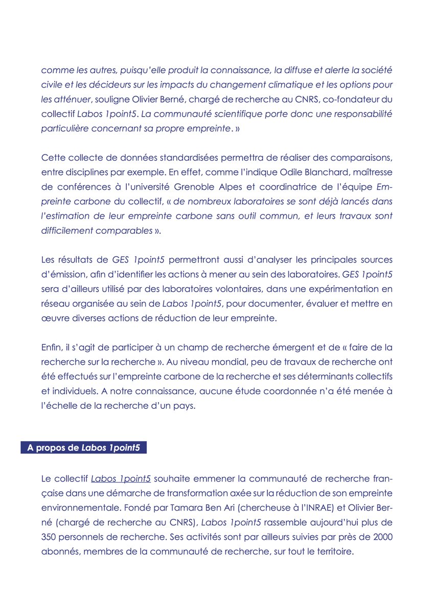 labos1point5's tweet image. L&apos;outil libre et gratuit GES1 point5, permettant d&apos;évaluer l&apos;empreinte carbone des laboratoires de recherche, est disponible dès aujourd&apos;hui : labos1point5.org/ges-1point5
Voir notre communiqué ci-dessous⬇️