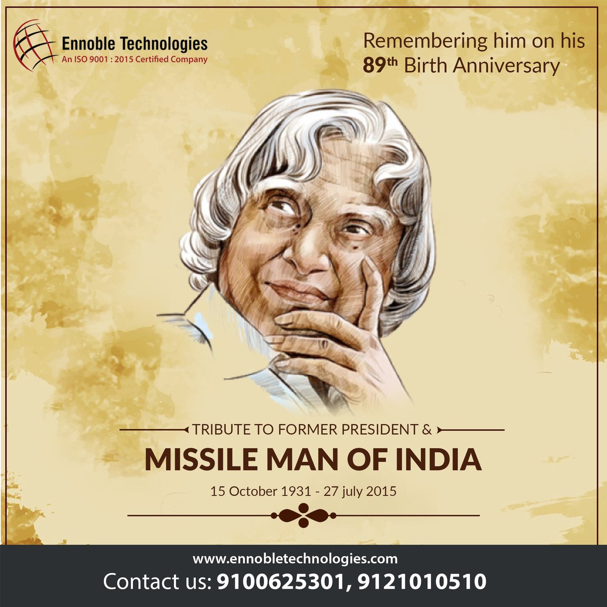 EnnobleTechno's tweet photo. A dream is not that you see in sleep, dream is something that does not let you sleep. Remembering #APJAbdulKalam the man of " High Thinking , Simple Living " 

#HBDapjkalam #PeoplesPresident #apjabdulkalam #MissileMan #Ennobletechnologies #inspirationofindia https://t.co/DVyjcuPXRE