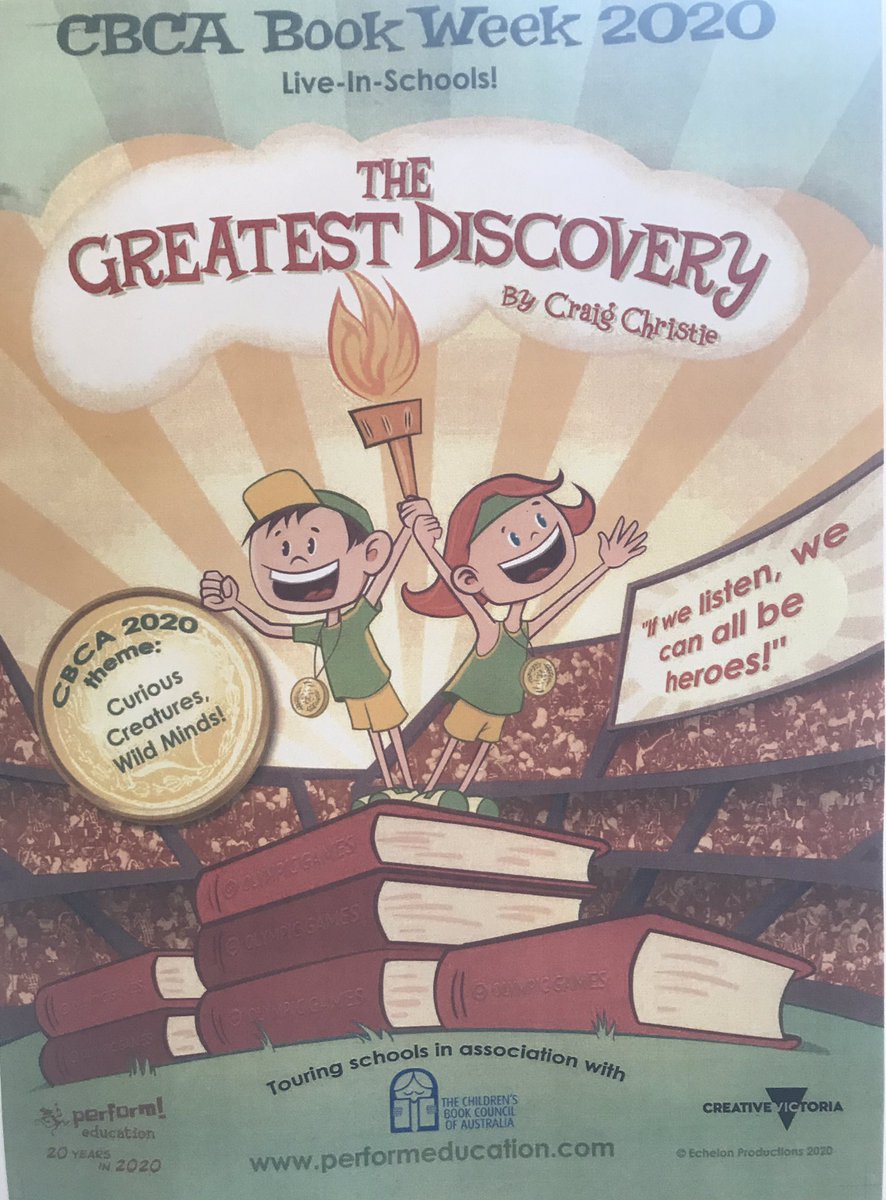 Book Week 2020 incursion 'The Greatest Discovery'. To donate a book for our library hop on to our donation page at gleebooks.com.au/tempe-public-b…
