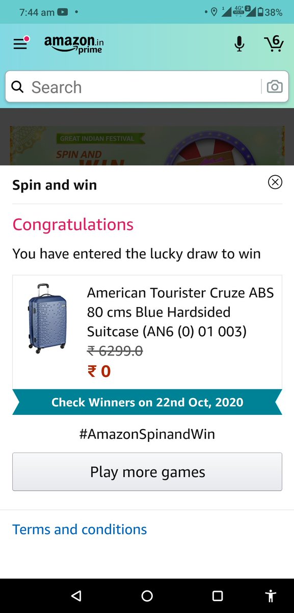AshishK17623's tweet photo. #AmazonSpinandWin  Done https://t.co/AfRYZcGD97