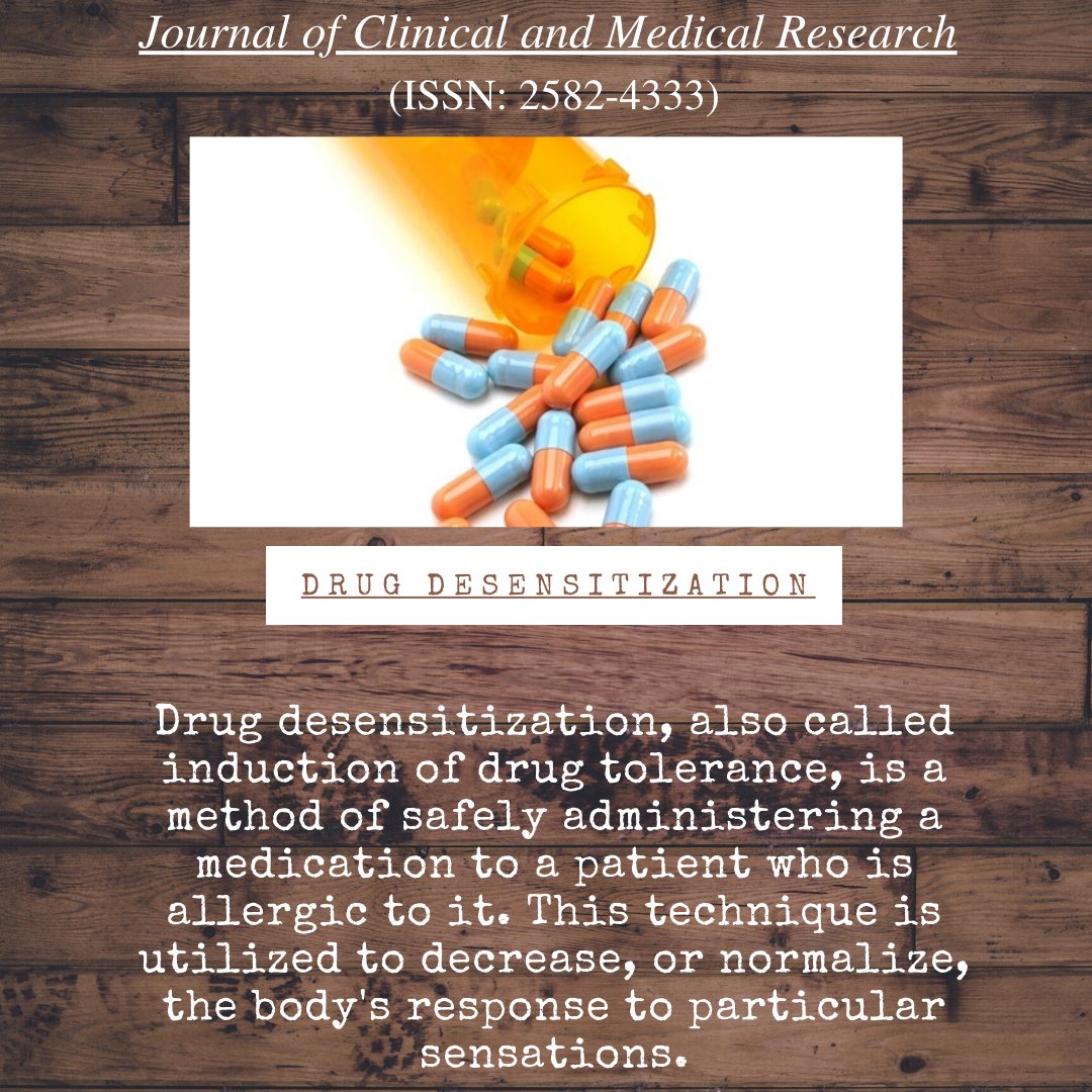Drug desensitization, also called induction of drug tolerance, is a method of safely administering a medication to a patient who is allergic to it. This technique is utilized to normalize the body's response to particular sensations.

#drugdesensitization #drugtolerance #clinical