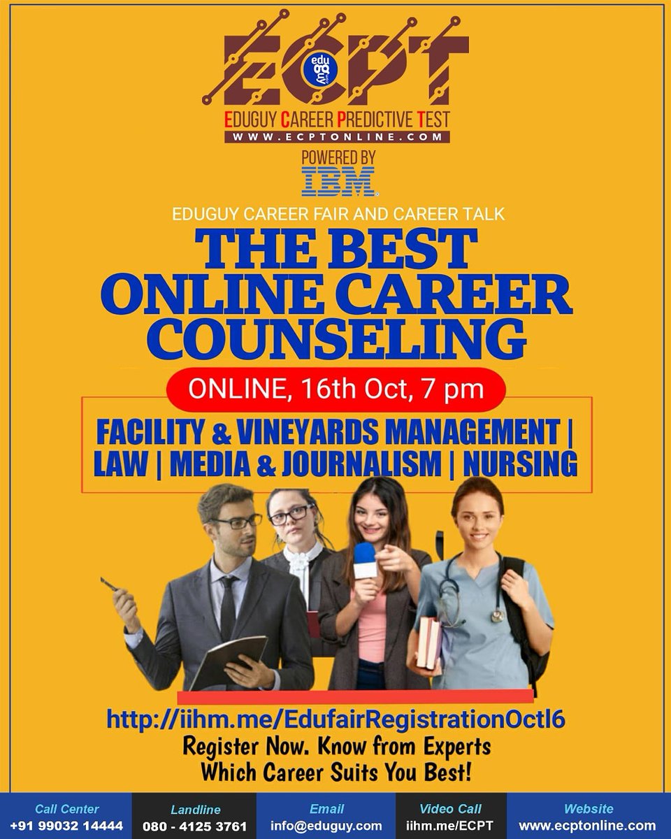 delhi_iihm's tweet image. Eduguy Career Predictive Test- Let artificial intelligence help you decide your career.  Choose over 40000 career options. 
#EduGuy #EduguyCareerPredictiveTest #educationfair