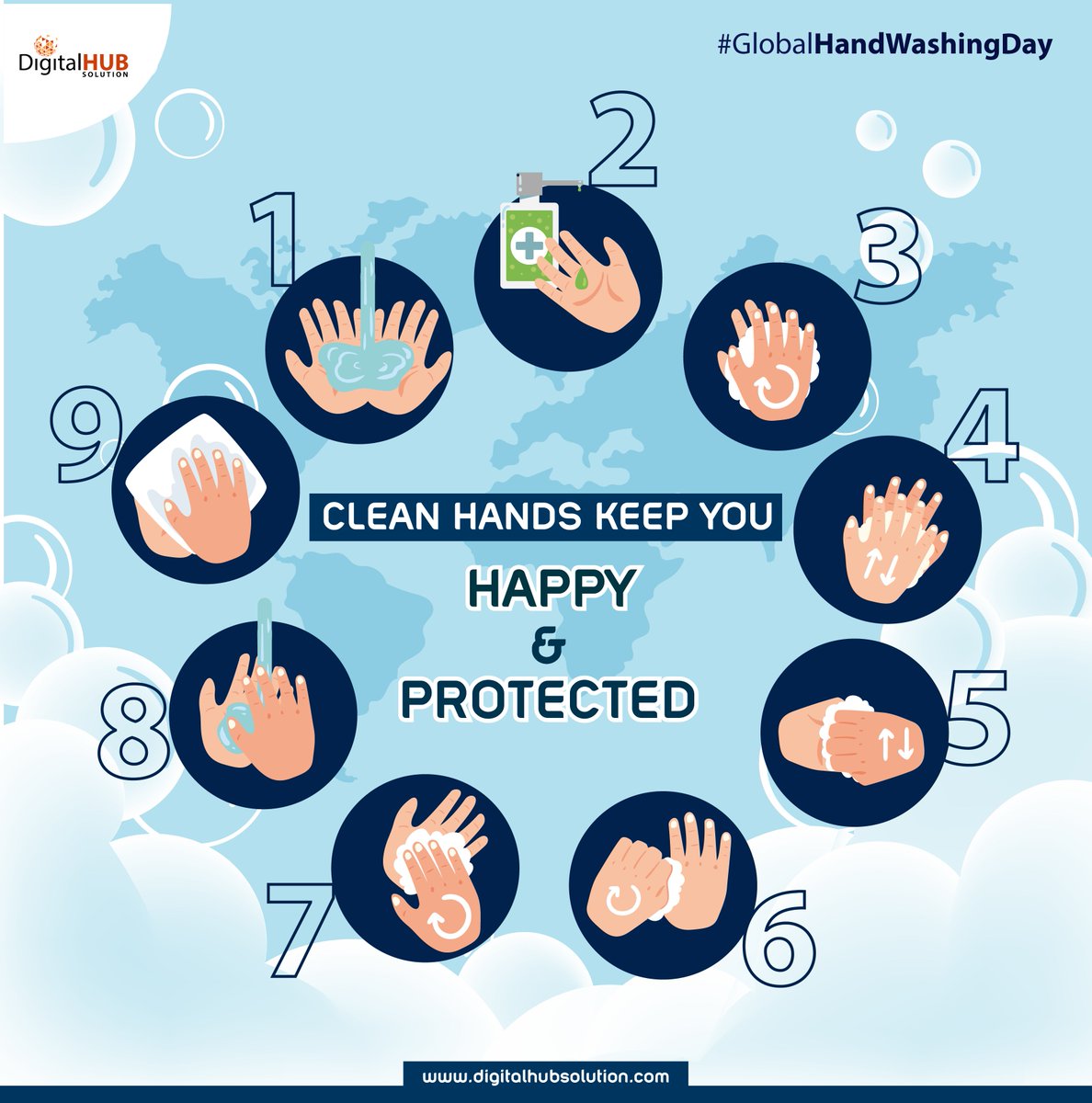Are you washing your hands the right way? 
This #GlobalHandwashingDay, pay close attention to your hand hygiene &amp; make sure you follow the correct hand wash technique. ✅ <a href="/dhubsolution/">Digital Hub Solution LLC</a>