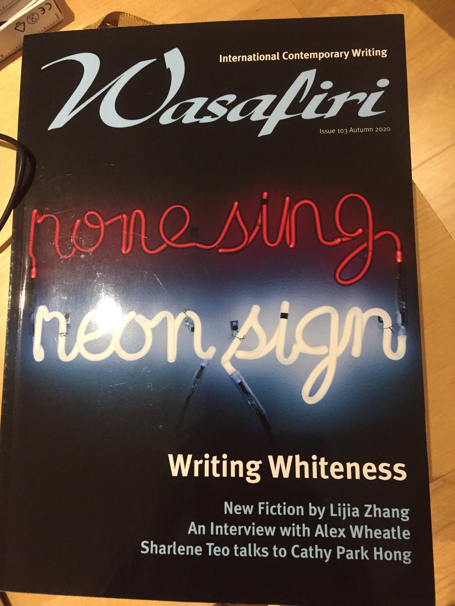 🙏🏽 @WasafiriMag for this issue - lots to enjoy and think about, particularly @KayoChingonyi on race & lyric subjectivity and Sharlene Teo’s interview with @cathyparkhong