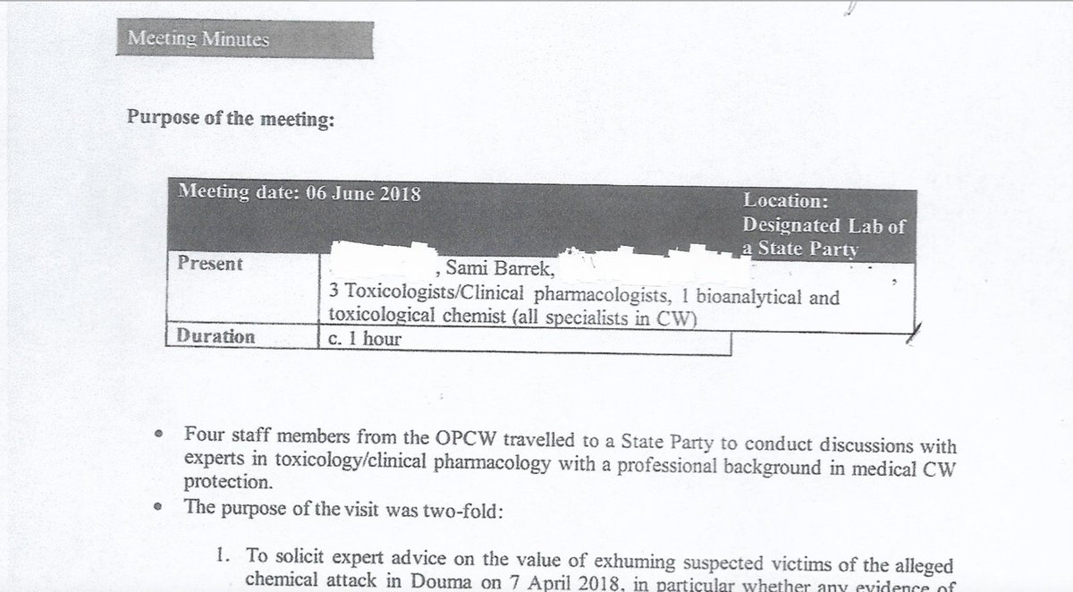 5) It was also learned that a report from NATO toxicologists, clearly stating the victims at Douma had not died from chlorine poisoning, was suppressed in the Final Douma Report.