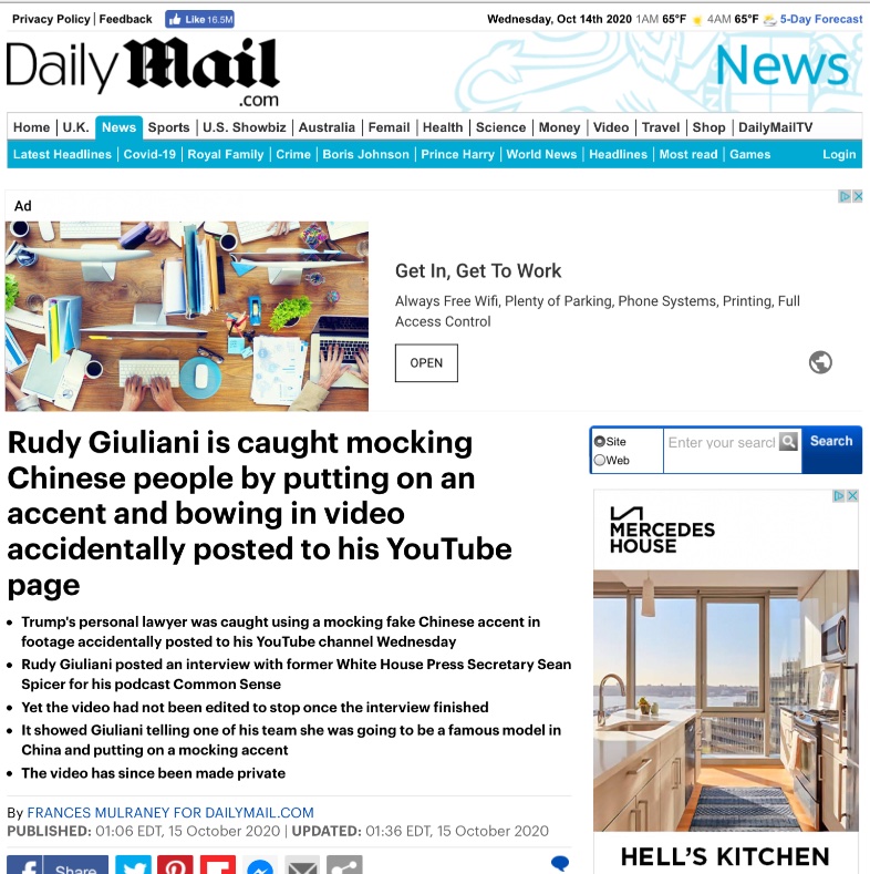 The Daily Mail UK is running the  #Guiliani Jayne Zirkle story now, just posted aprox 30mins agoThey include the recommended link to the original NYPost type Biden disinfo story, thus completing a new level of seeded, fake news This story also will be amplified, to hurt Biden