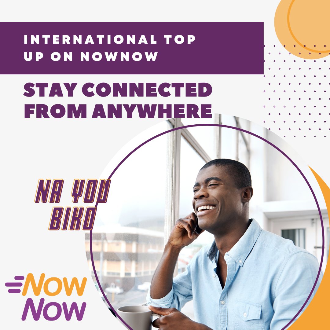NOWNOWNigeria's tweet photo. No distance is too far! We deliver international mobile #airtime recharge anywhere in the world. Stay connected with #nownow.
Don't have the NOWNOW app? Download here https://t.co/nkuFB6dy6z
 for Android &amp; iOS https://t.co/n6TlRjJLW3
#Fastestmobilewallet #MakingLifeEasy https://t.co/QtsbW94YKd