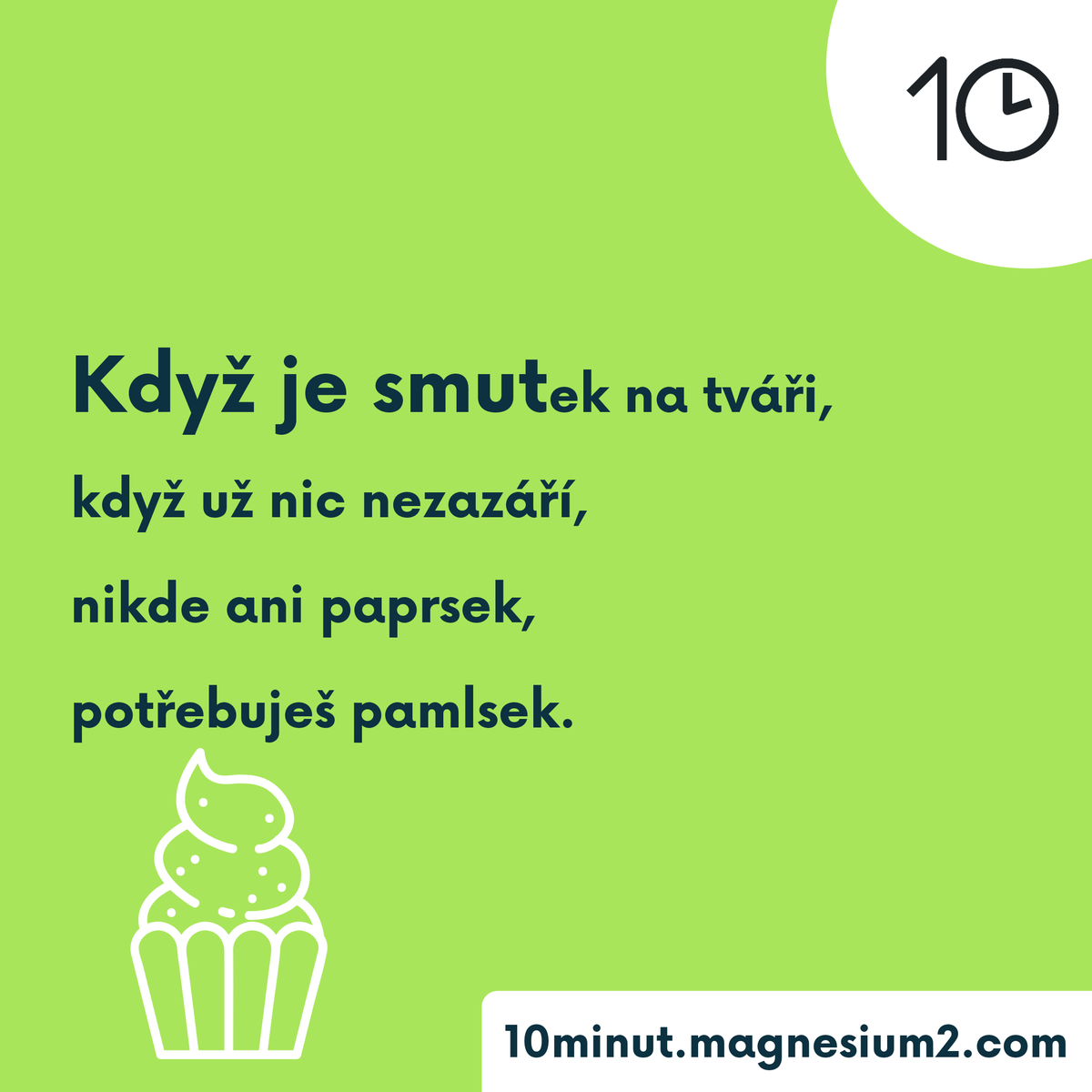 10minut_'s tweet photo. Pamlsek

Když máš v srdci bol,
neřekneš si lol,
jen tak se nezasměješ,
pryč je všechna naděje.

Původně na https://t.co/AufnCVqjBI

#10minut #basen #poem #poetry #poezie #poeta #verse #versotepec #cz #czsk #ceskebasne #pisuvkarantene #bol #smich #smutek #lol #krasne #cesta https://t.co/Gn1ArZk8eF
