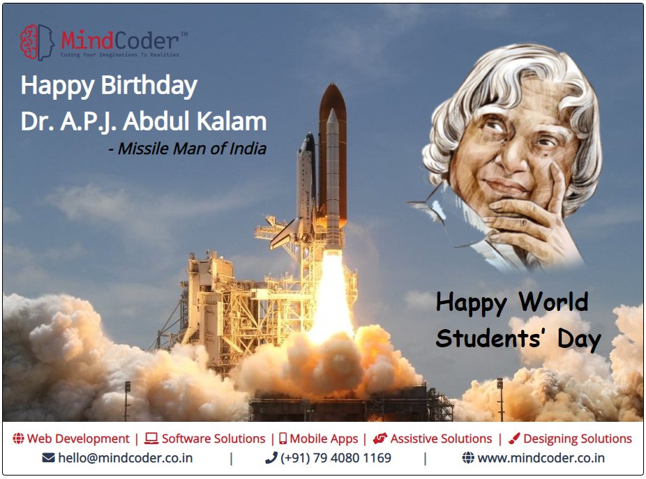 themindcoder's tweet image. “If you fail, never give up because F.A.I.L. means &quot;First Attempt In Learning&quot; - Dr. A.P.J. Abdul Kalam
#happystudentsday #HappyBirthday #Abdulkalam 

#MindCoder #OutsourcingITServices #OpenForBusiness #remoteworker #findapro #webdevelopmentservice #softwaresolutions
