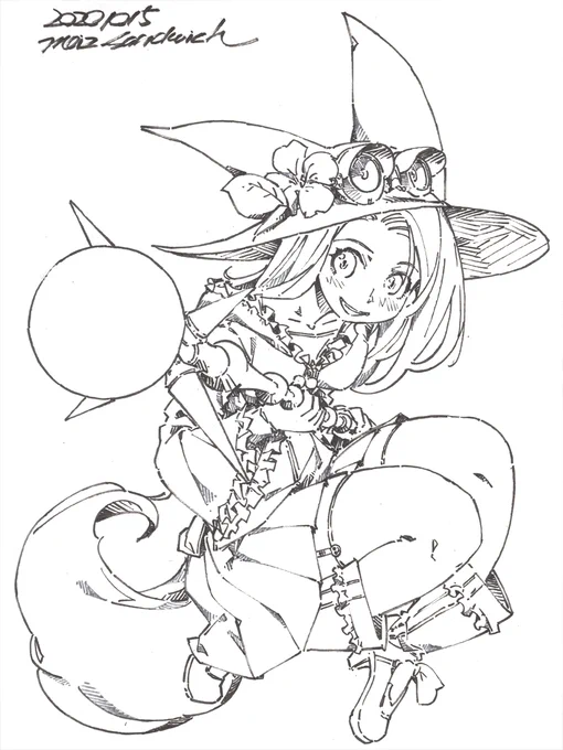 【作業中:ハロウィン風】
#線画 #狐娘 