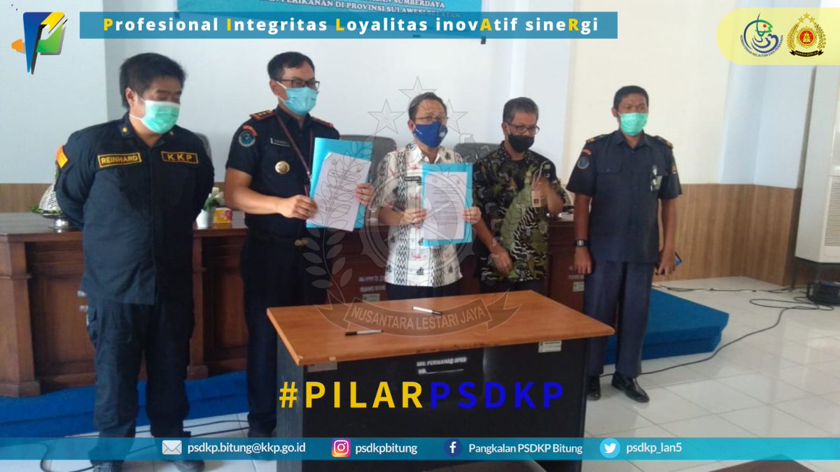 LanPSDKPBitung's tweet photo. Kamis (15/10) Penanda Tanganan Perjanjian Kerjasama Antara Ditjen PSDKP yang diwakili oleh Kepala Pangkalan PSDKP Bitung Bp @donnymfaisal Dg Dinas Kelautan dan Perikanan Prov. Sulawesi Selatan Ttg Sinergi Pengawasan Sumberdaya Kelautan dan Perikanan di Wilayah Sulawesi Selatan https://t.co/CdTizSUdJi