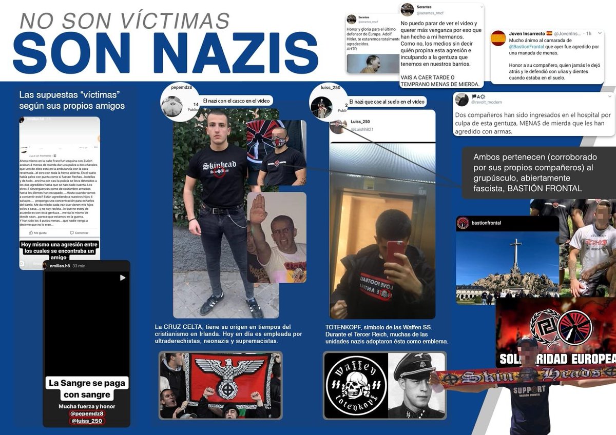 AteneoAlkorcon's tweet photo. Los neonazis que ayer se pasearon por San Blas buscando menores a los que agredir no son víctimas más que de su propio odio. Menudos piezas 👇 https://t.co/Sgq7yYbQxU