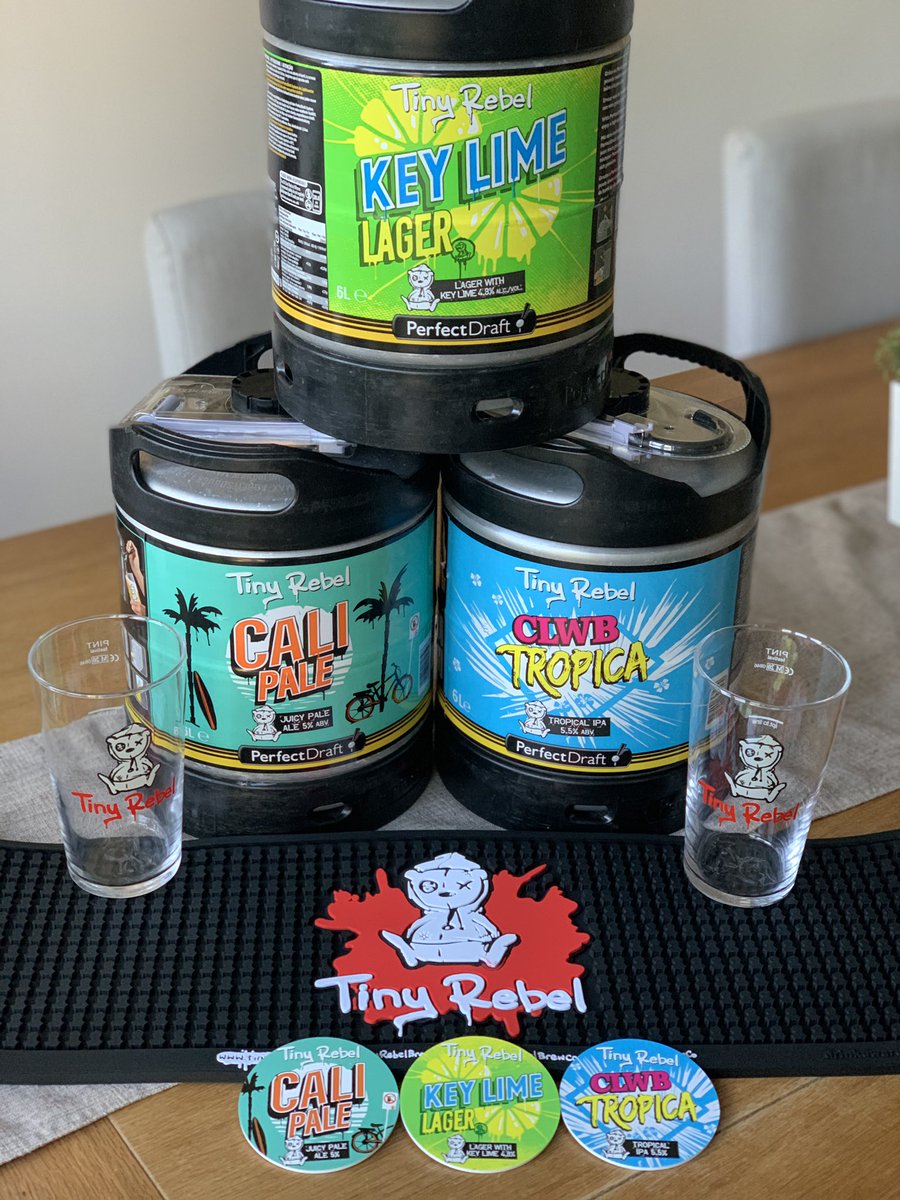 Ordered from @TheBeerHawk at 20:00 Tuesday. Delivered this morning by 09:15. You can’t fault service like that. 😍🍻🍻 @tinyrebelbrewco #TinyRebel #KeyLime #CaliPale #ClwbTropica #FreeMerch