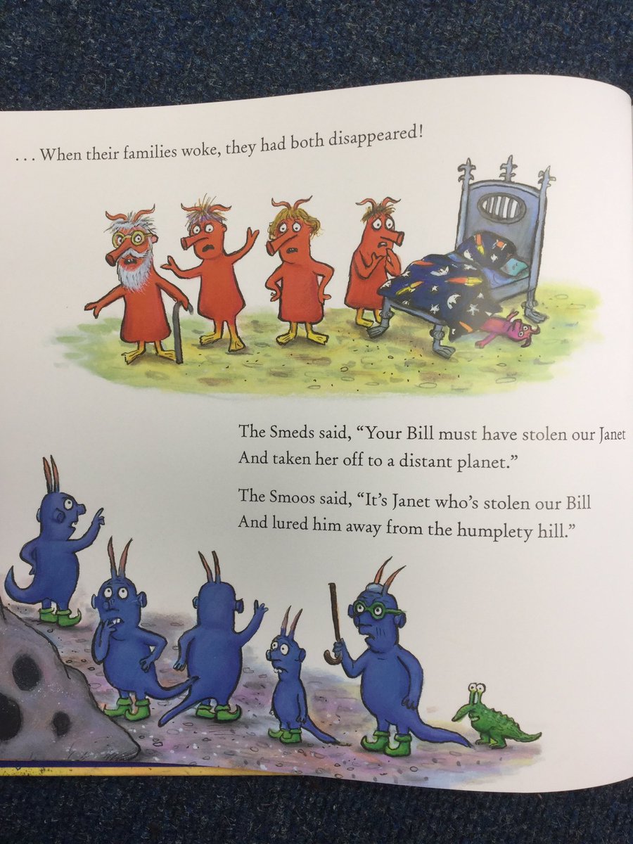 HTAClassWebster's tweet photo. This morning we have used the story of ‘The Smeds and The Smoos’ by Julia Donaldsonto help us understand the British Values of tolerance and mutual respect as part of our MCE week! #HTAPSHE https://t.co/T0m8kVQPMR