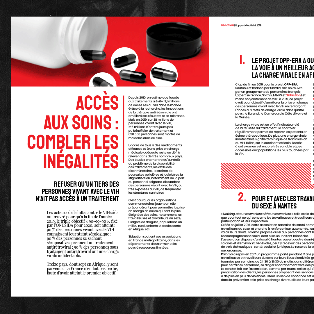 MichaelSallit's tweet photo. A few pages of the last @sidaction annual report I’ve released. 🎈‼️🔴
_
#solidarité #hiv #santé #graphicdesign #artdirection #design #visual #typography #typo #poppins #book #bookcover #editorial #branding #identity #editorialgrid #eyeondesign #aigaeyeondesign #indesign #adobe https://t.co/dgLbS1xw2L