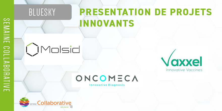 Lyonbiopole's tweet photo. [#SemaineCollaborative] Dernière session de #pitchs #innovation avec les projets de nos #LBPmember @Molsid1 #ONCOMECA et #VAXXEL lors du Bluesky Meeting https://t.co/AvfJZx9PjW
