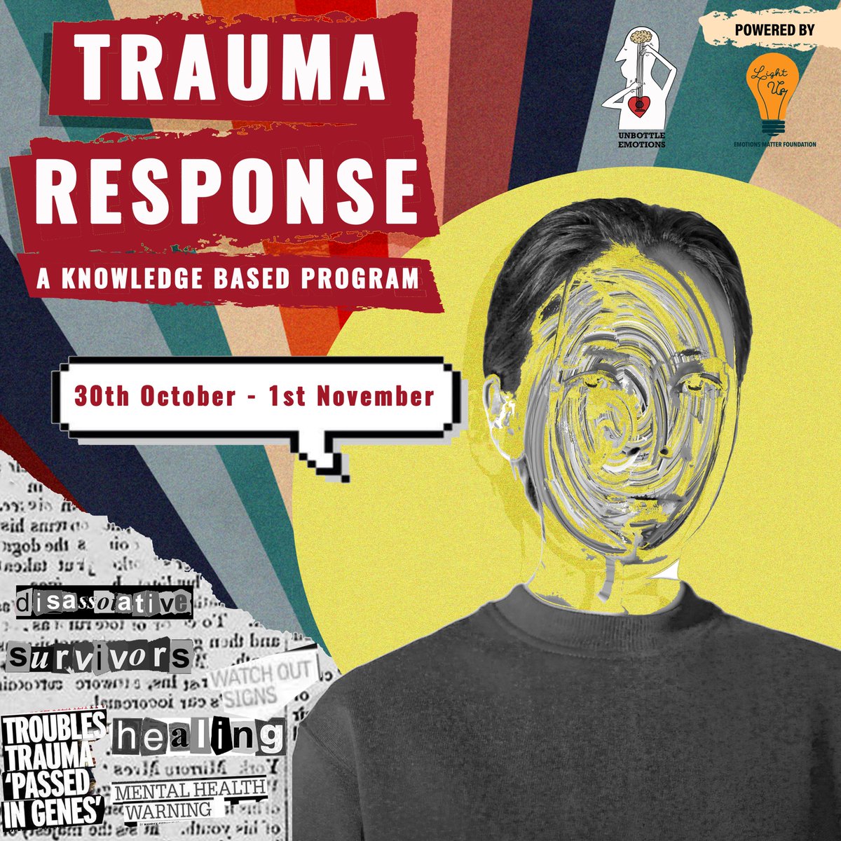 T.W. Mention of s*ucide &amp; s*xual ab*se
Joining twitter with a huge announcement!
As part of understanding trauma from an intersectional lens, we have curated a 3 day knowledge based program with stellar speakers - Trauma Response