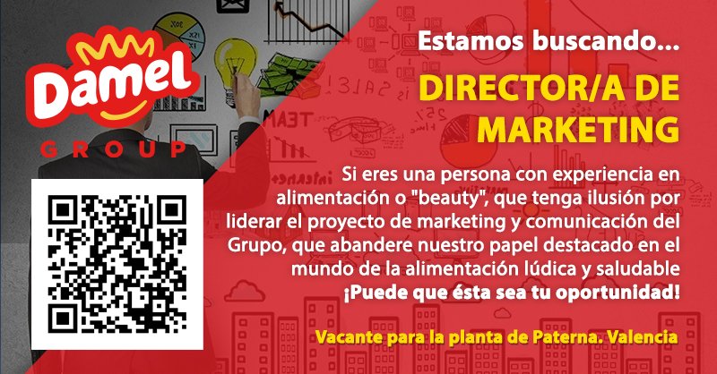 #WeAreHiring! Estamos en búsqueda de un Director/a de Marketing para nuestra sede en Paterna (Valencia). ¿Te interesa? ¡No dudes en inscribirte si encajas en el perfil!: damel.com/ofertas/direct…

#Empleo #OfertaLaboral #EmpleoPaterna #DirectorMarketing #Damel #DibujandoSonrisas