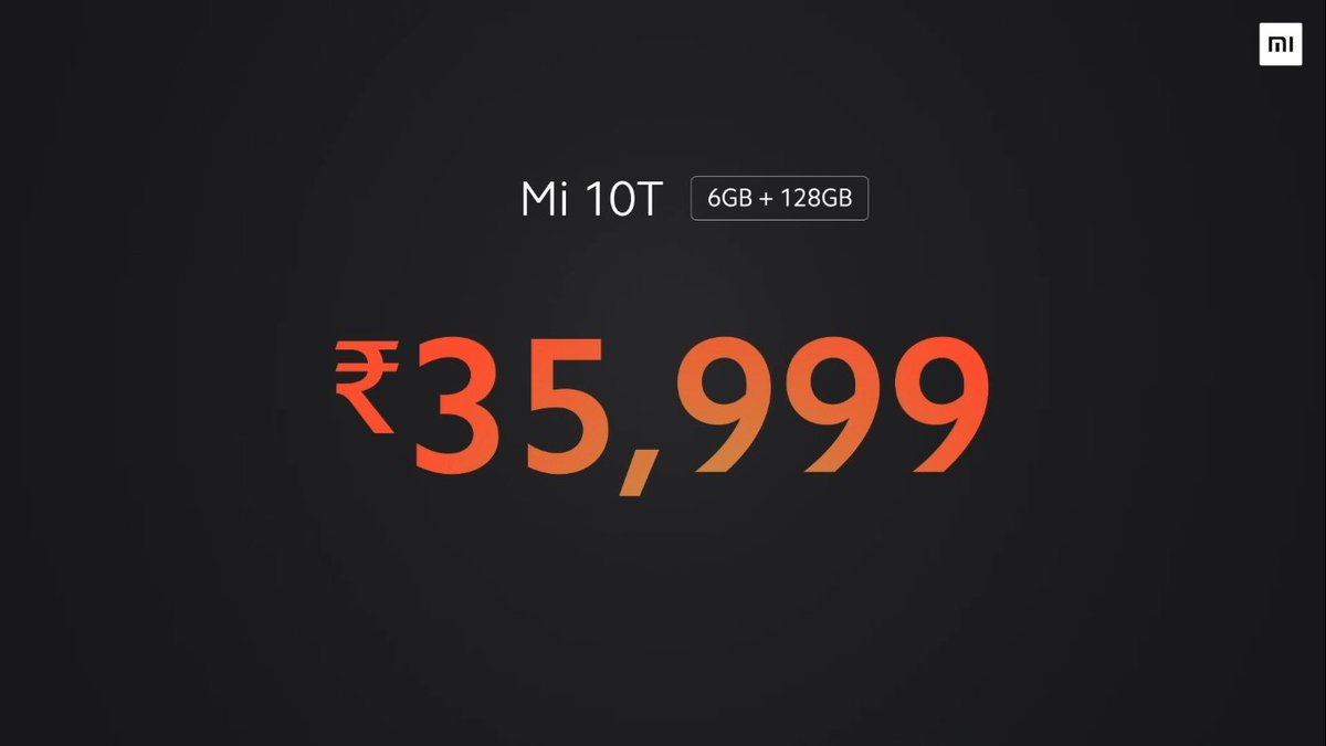 XiaomiIndia's tweet photo. Revealed: Prices of the flagships you have been waiting for.
#Mi10T - Starts at ₹35,999
#Mi10TPro - Starts at ₹39,999
Pre-order your #Mi10TSeries NOW from https://t.co/D3b3QtmvaT, @Flipkart, Mi Home and Retail stores.
Enjoy some amazing bank & cashback offers. https://t.co/KWoY4XhUzX