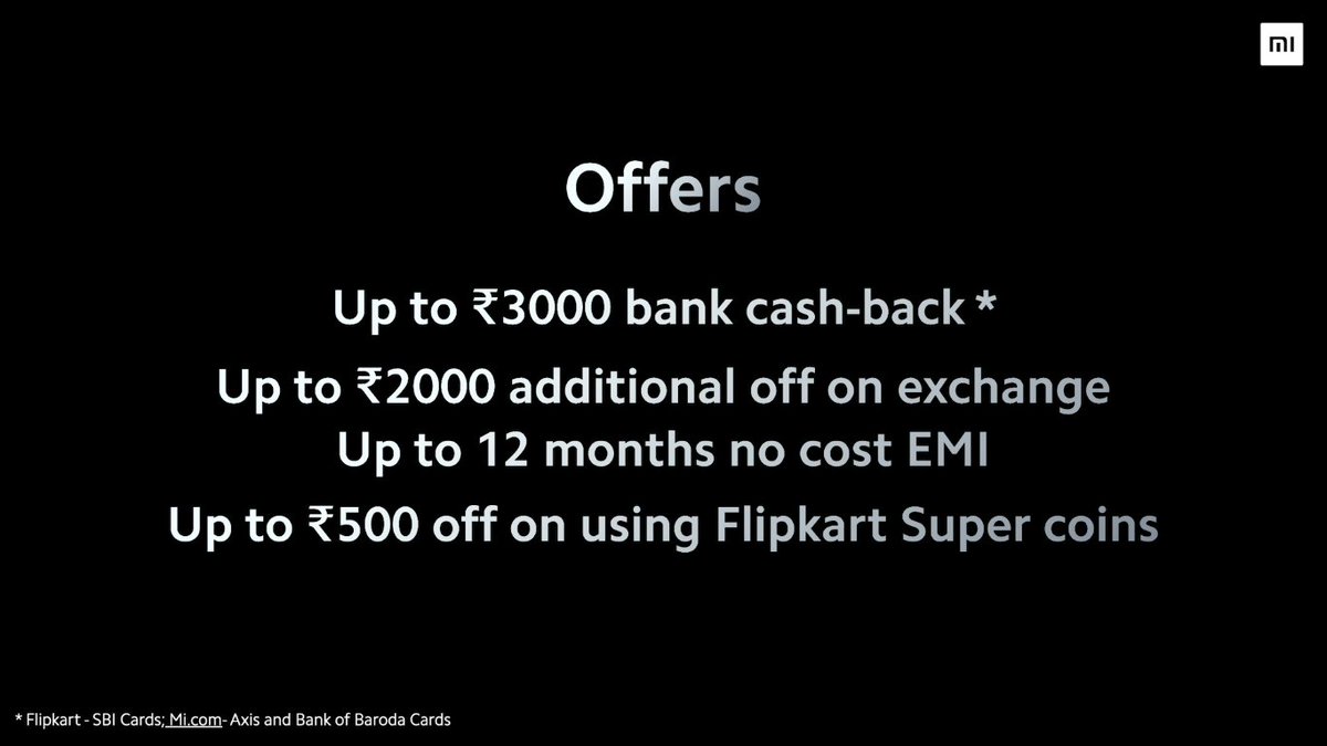 XiaomiIndia's tweet photo. Revealed: Prices of the flagships you have been waiting for.
#Mi10T - Starts at ₹35,999
#Mi10TPro - Starts at ₹39,999
Pre-order your #Mi10TSeries NOW from https://t.co/D3b3QtmvaT, @Flipkart, Mi Home and Retail stores.
Enjoy some amazing bank & cashback offers. https://t.co/KWoY4XhUzX