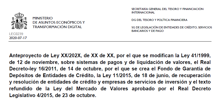 jeuasommenulle's tweet photo. Are you a Spanish bank bondholder?

Hello, the Spanish government has just proposed to make you subordinated to all depositors in case of bank failure.

Sounds such a great and comforting idea in the middle of a pandemic. https://t.co/kYbWgtvc7k