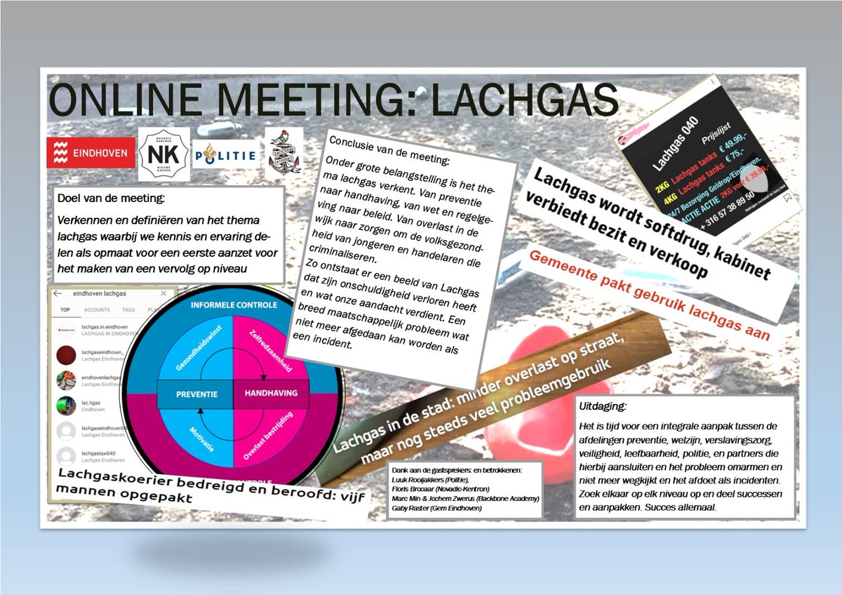 AcademyBackbone's tweet photo. #Sfeerverslag van de #onlime meeting thema #Lachgas voor de gemeente #eindhoven
#BackBoneAcademy #Preventie #Presentie #Eropaf #integraleaanpak https://t.co/1xPQDDkI7B