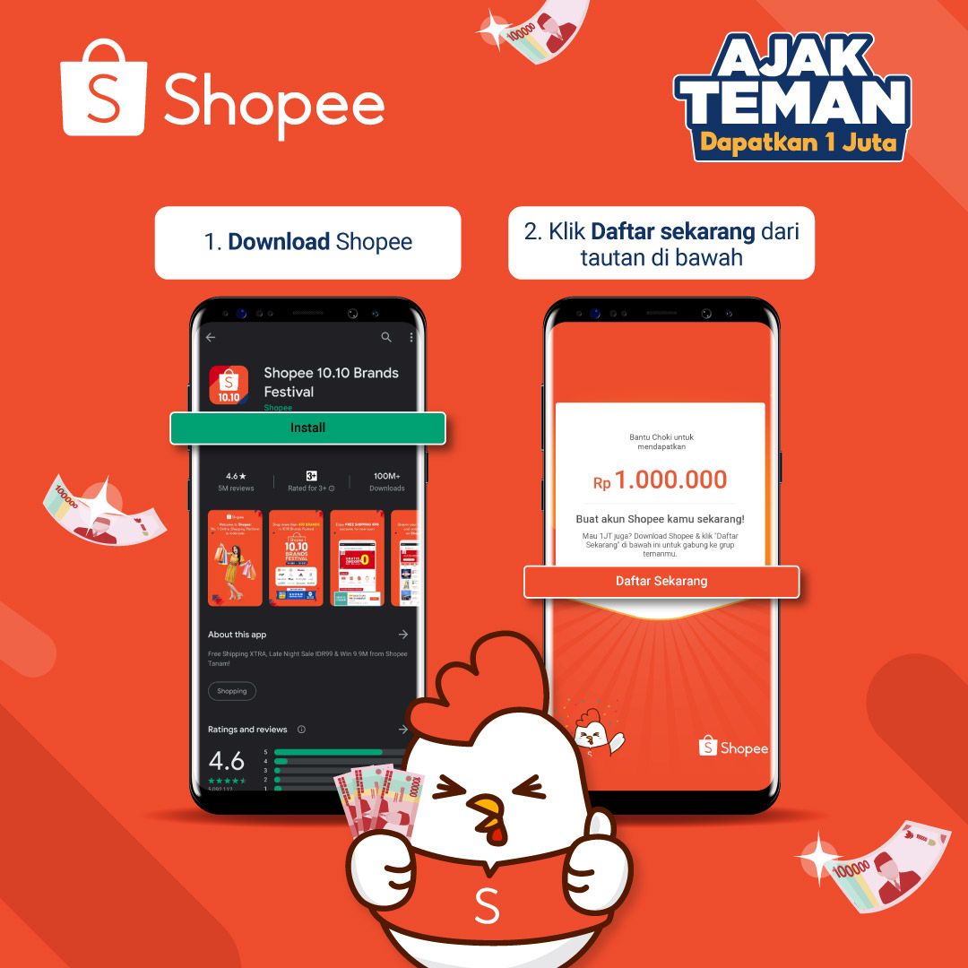 Bantu aku dapetin 1JT, yuk. Download Shopee &amp; klik link di bawah ini untuk gabung ke grup aku. shp.ee/agtyqvwdjdn