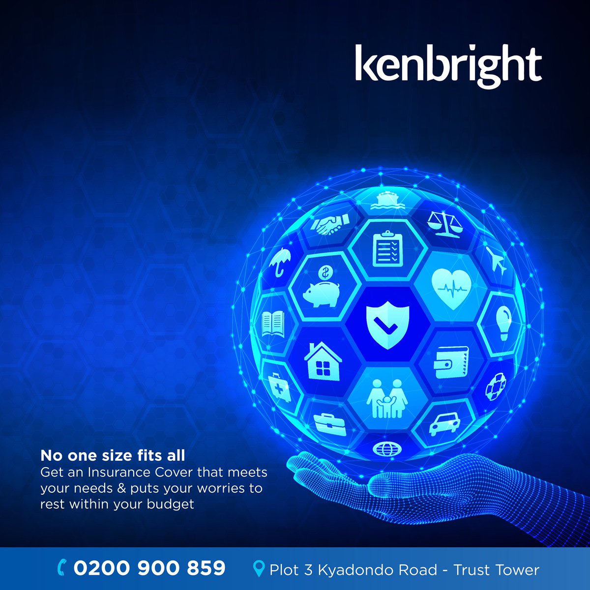 KenbrightUG's tweet image. At Kenbright UG we know that no one size fits all, that’s why we get you an Insurance Cover best suited for you.

Find us at Plot 3 Kyadondo Road - Trust Tower.

You can as well reach us on 0200 900 859

#KenbrightUG #PersonalizeIt #InsuranceCoverforyou #ThursdayMood